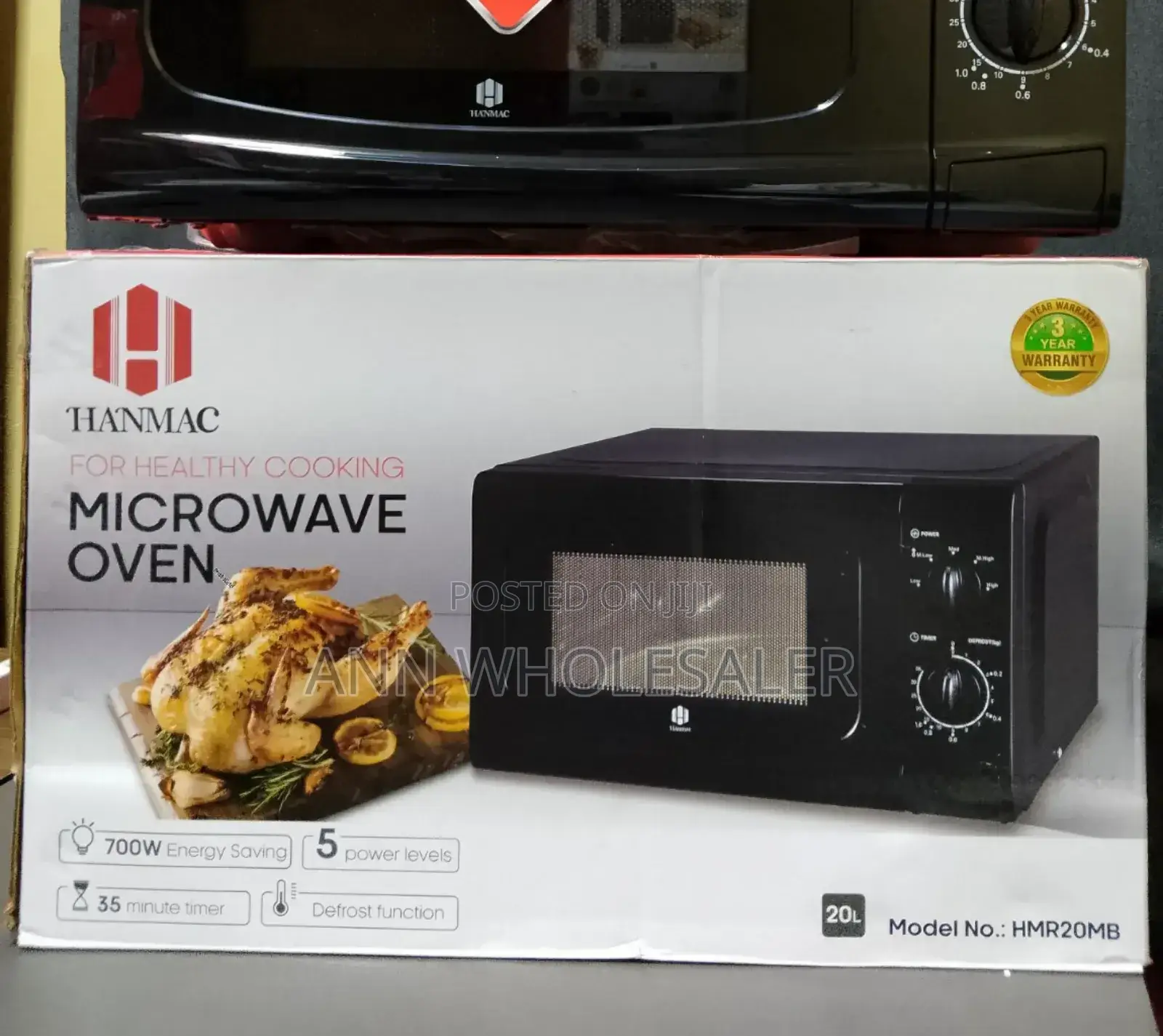 Hanmac 20L Manual Black Microwave (3 Yrs Warranty) HM/2OL