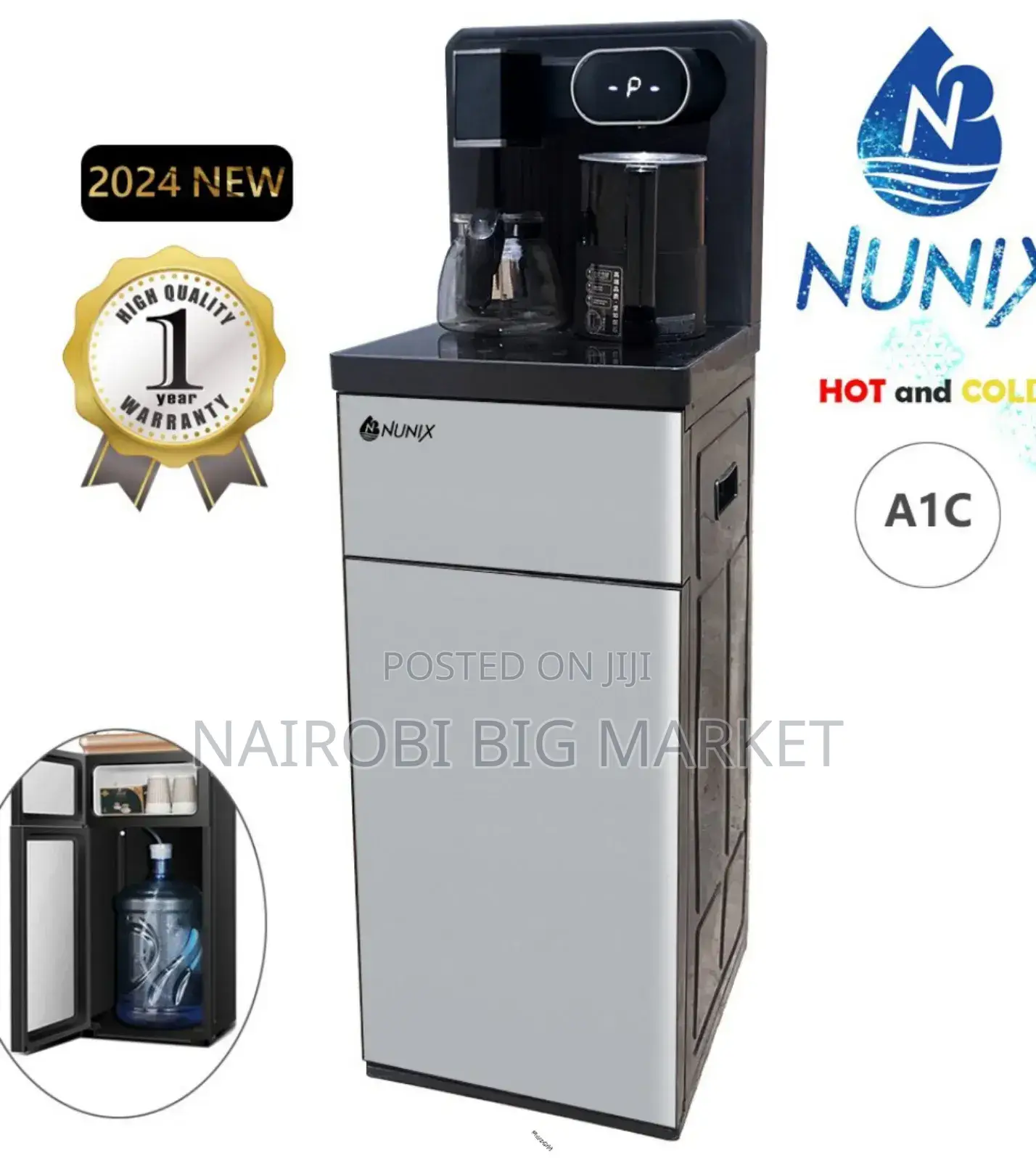 Silver Nunix A1C Bottom Load Hot and Cold Dispenser AI
