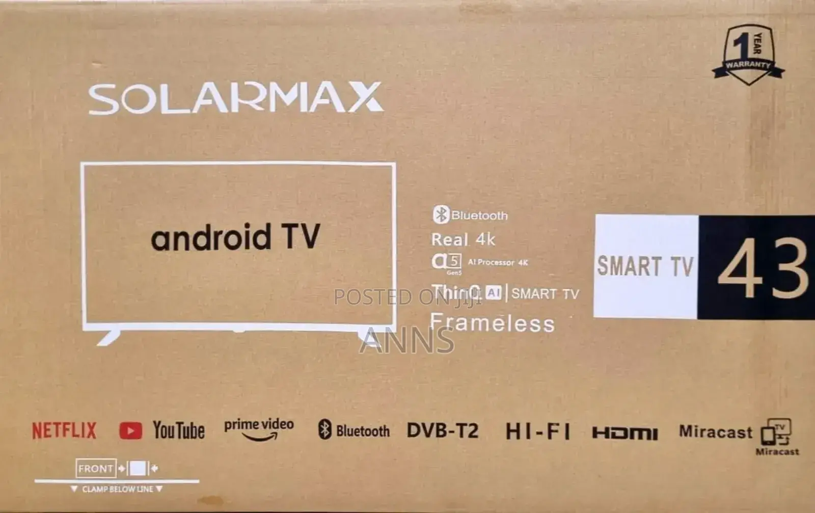 Solamax 43" Android Tv With Bluetooth