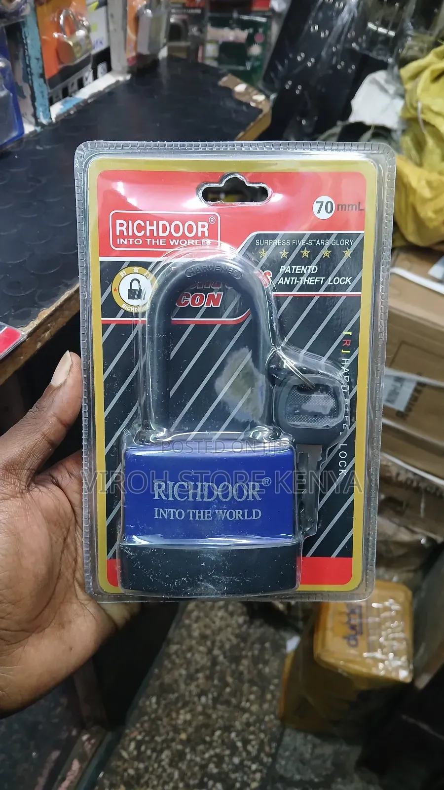 Richdoor 70mm Long Neck Gate Padlock Waterproof Outdoor Lock