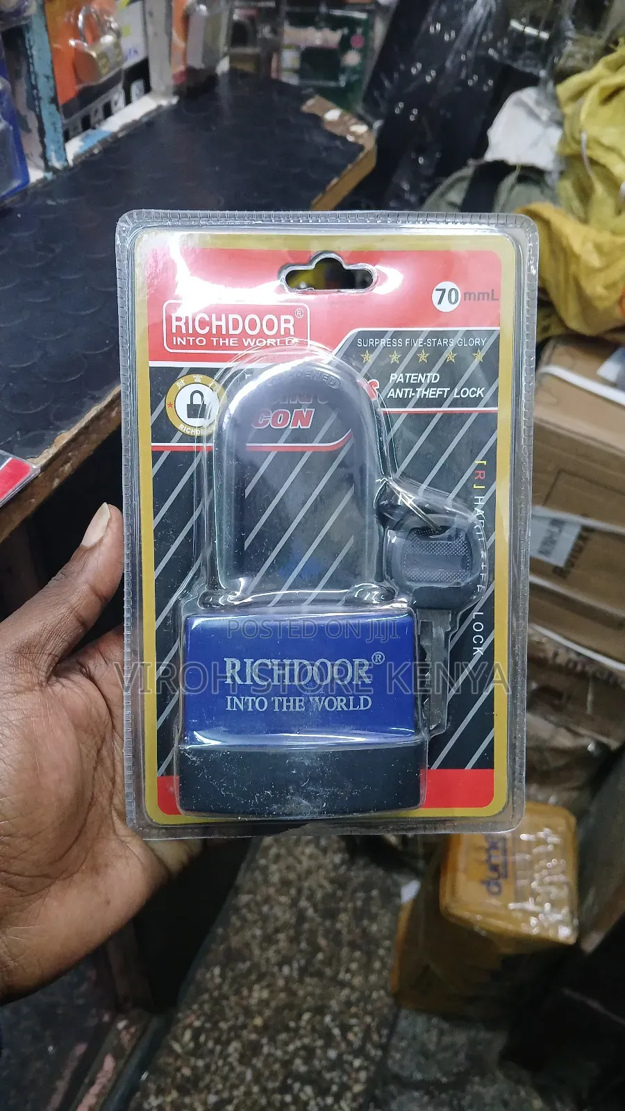 Richdoor 70mm Long Neck Gate Padlock Waterproof Outdoor Lock