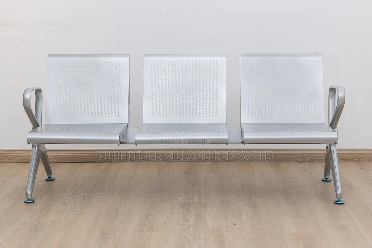 Guest Chairs; 3-Link Non-Padded Office Reception Bench