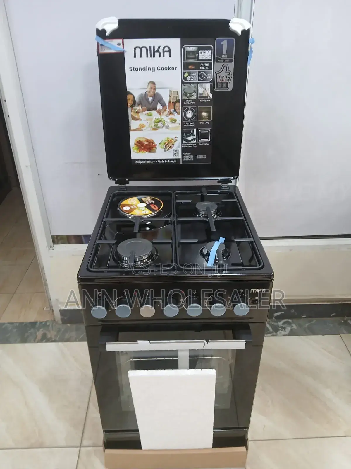 Mika 50 by 60 Standing Cooker Black