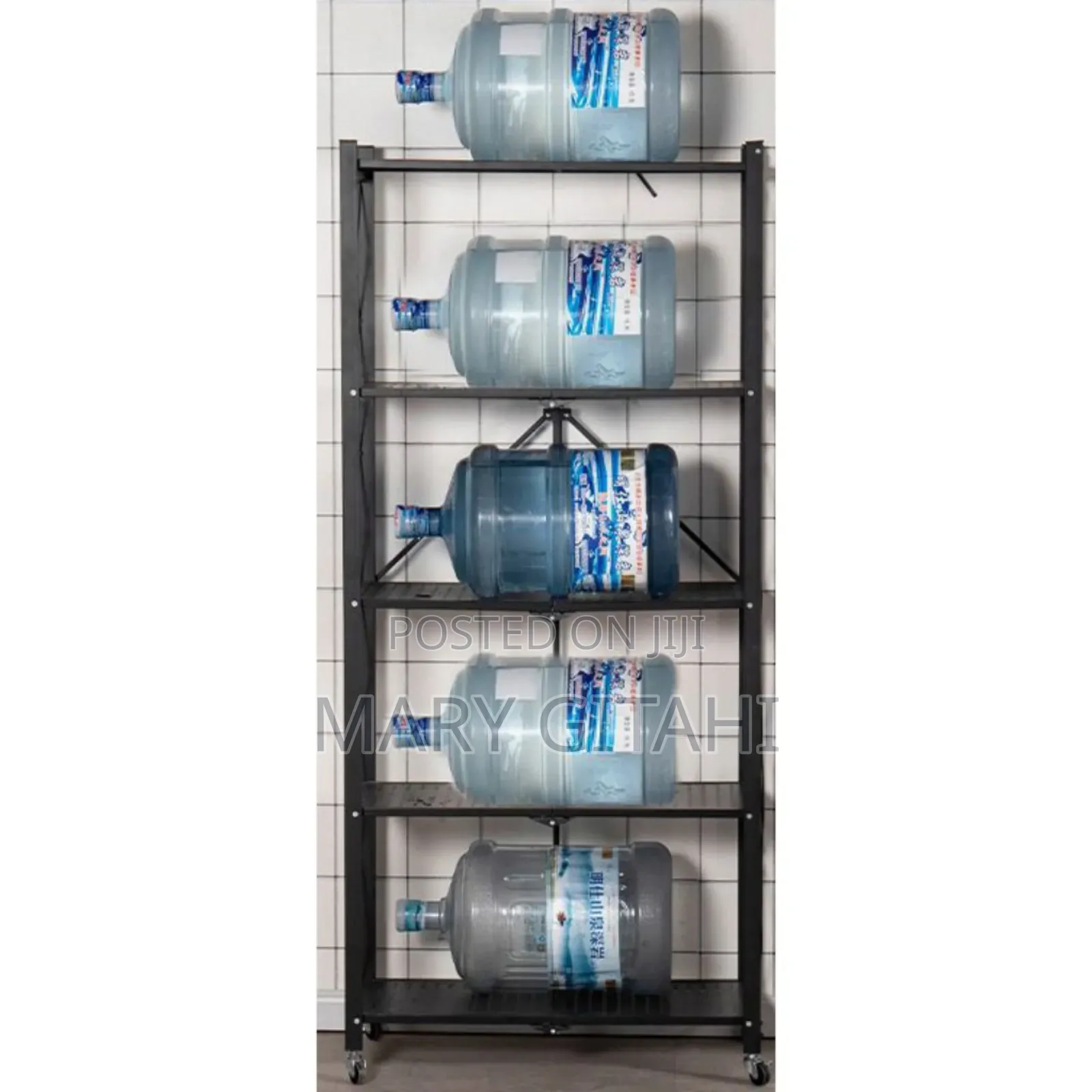 5tier-Foldable Kitchen Rack With Wheels - 5 TIERS