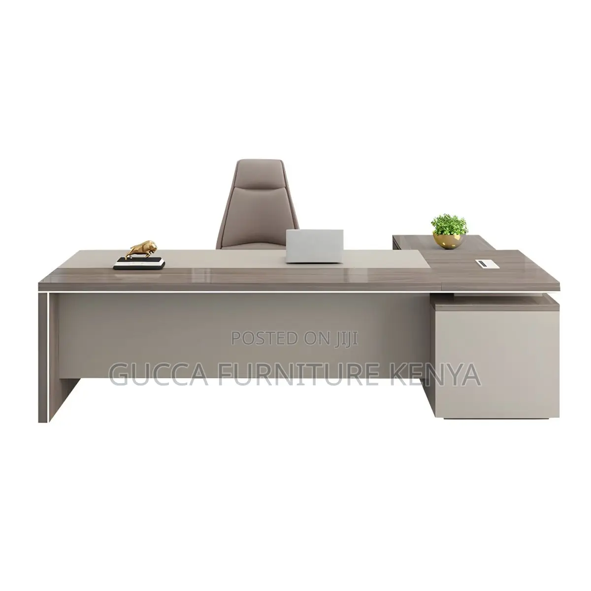 Office Tables:1800mm Brown Wood Modern L-Shape Office Desk