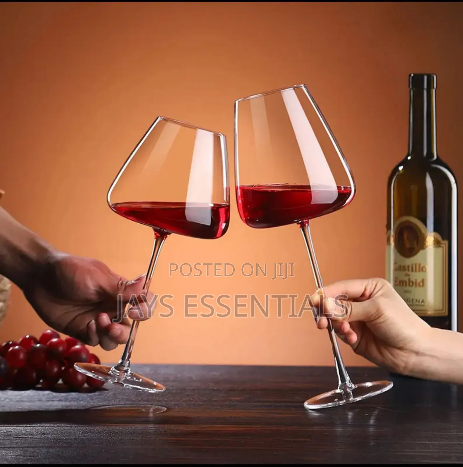 2pc Long Stem Large Wine Glasses (600ml)
