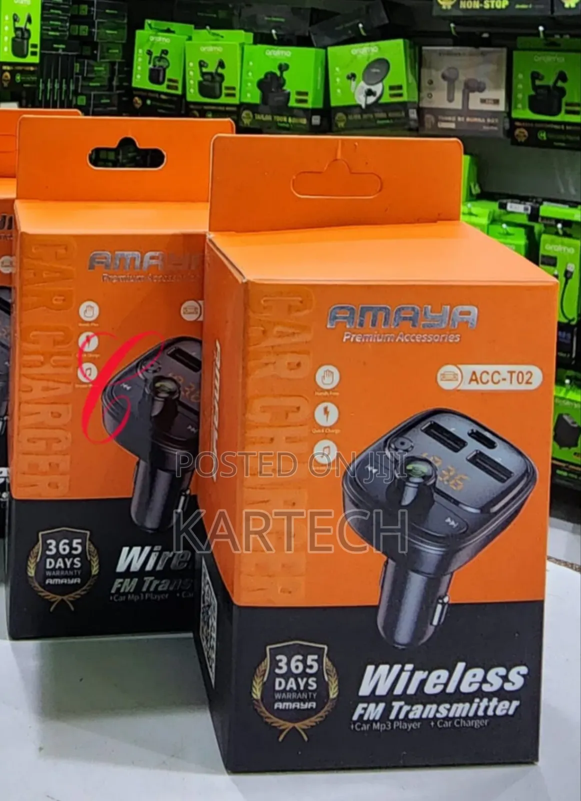 Amaya ACC-T02 Transmitter Car Mp3 Player 24W Charging Port