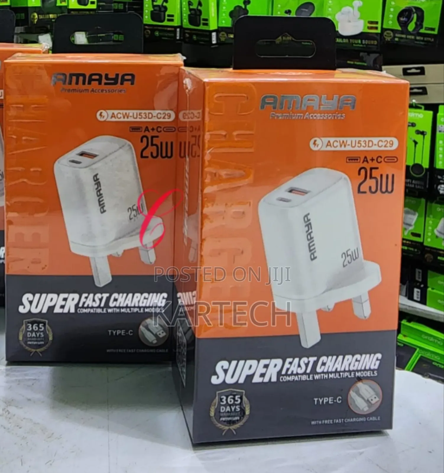 Amaya U53d-C29 25W Dual Ports Type C Fast Charger
