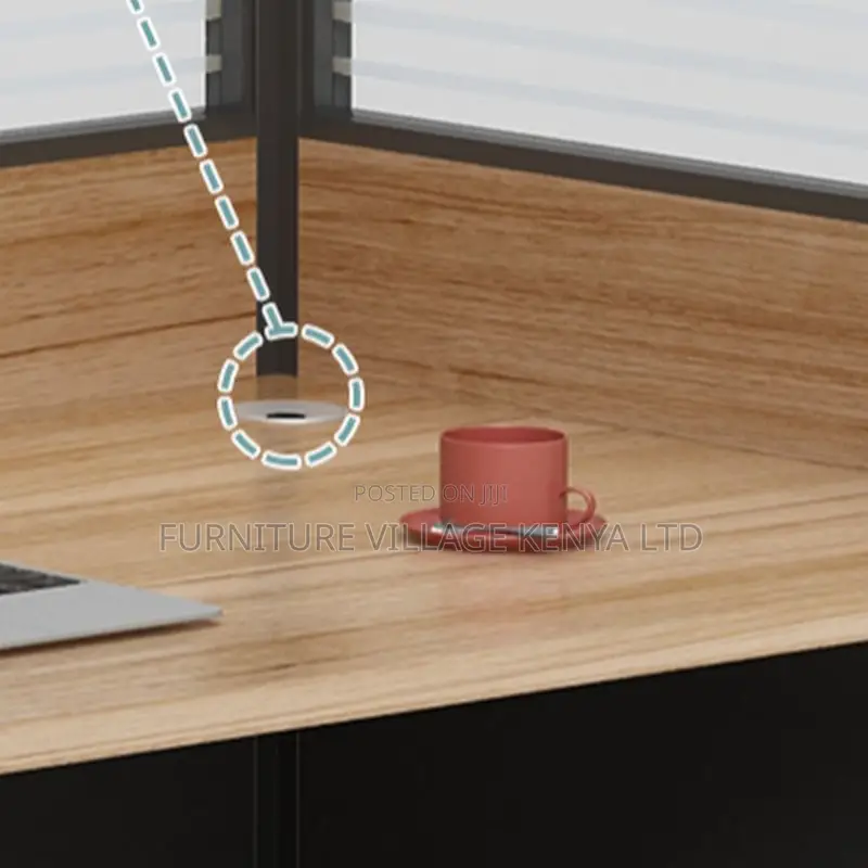Office Tables; 4-Way Office Workstation in Brown Color