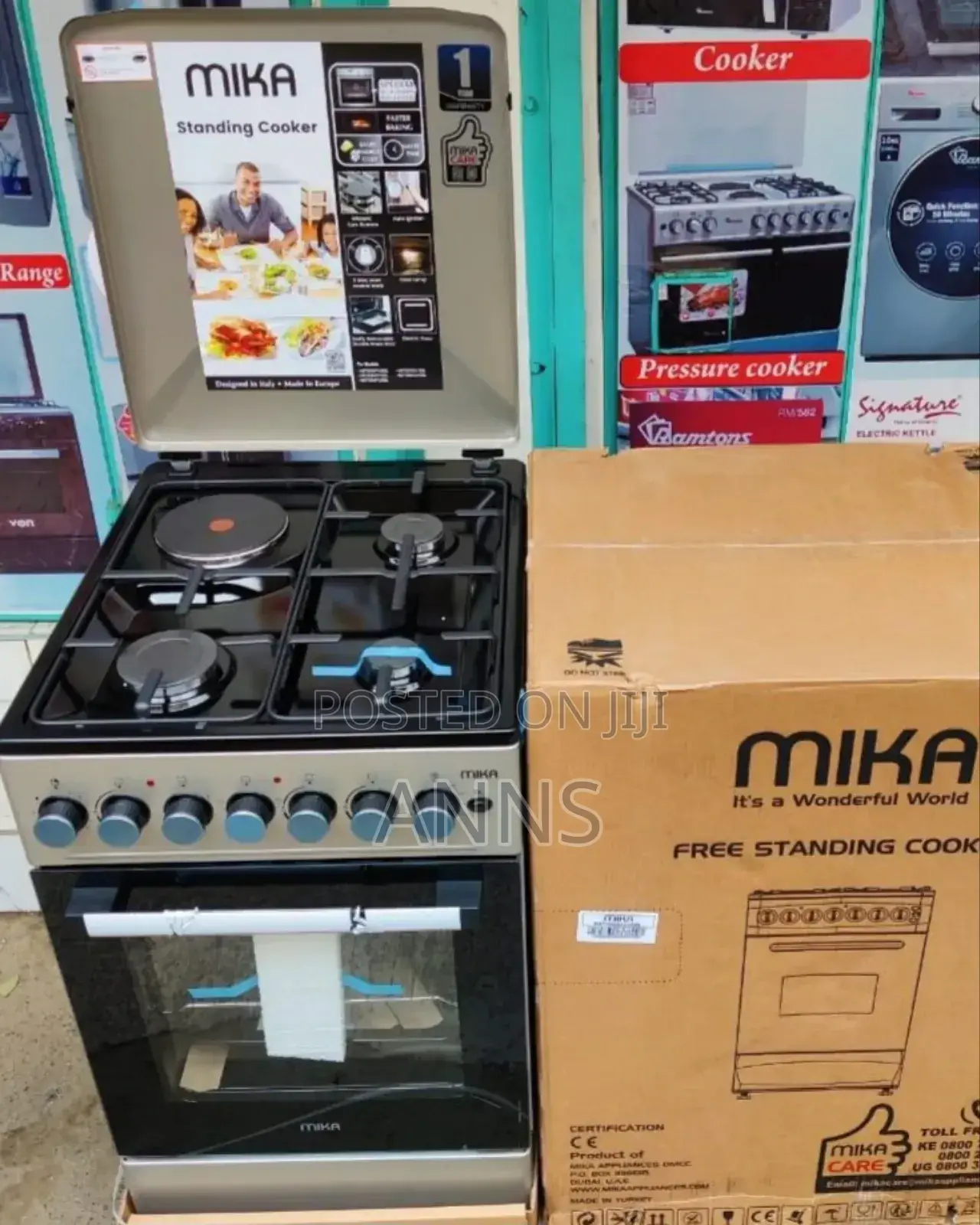 Mika 3+1 Free Standing 50/60cm Cooker- With Rapid Hotplate