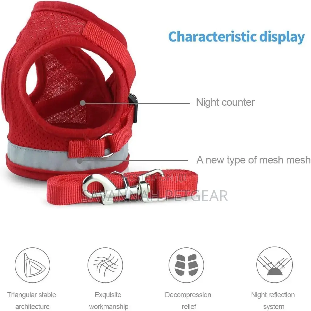 Dog Leash Vest Safety Adjustable Dog Harness Small Medium