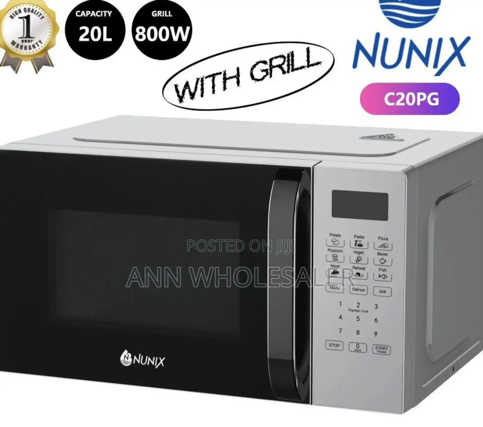 Nunix White Microwave With Grill 20 L