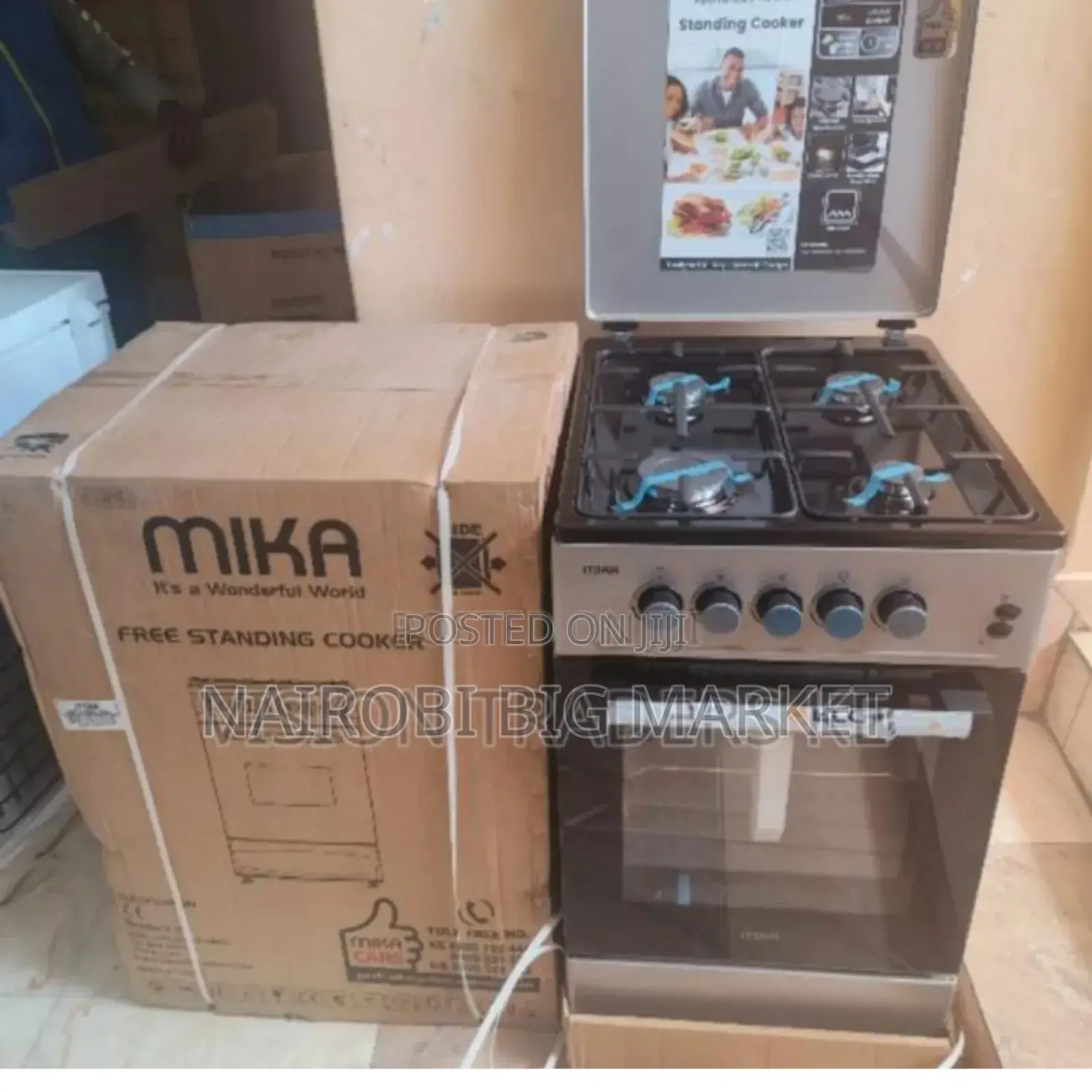 Four Burner Mika 50by60 Standing Cooker.