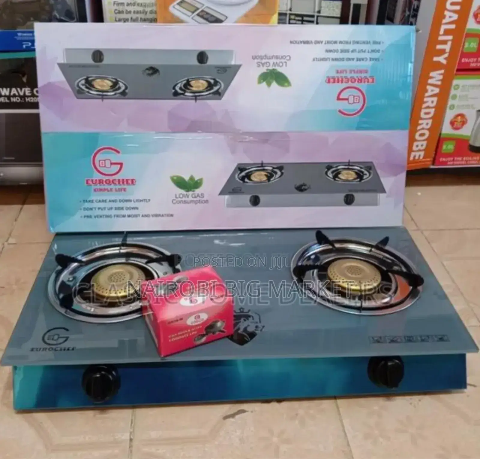Two Burner Cooker Complete With Pipe and Regulator