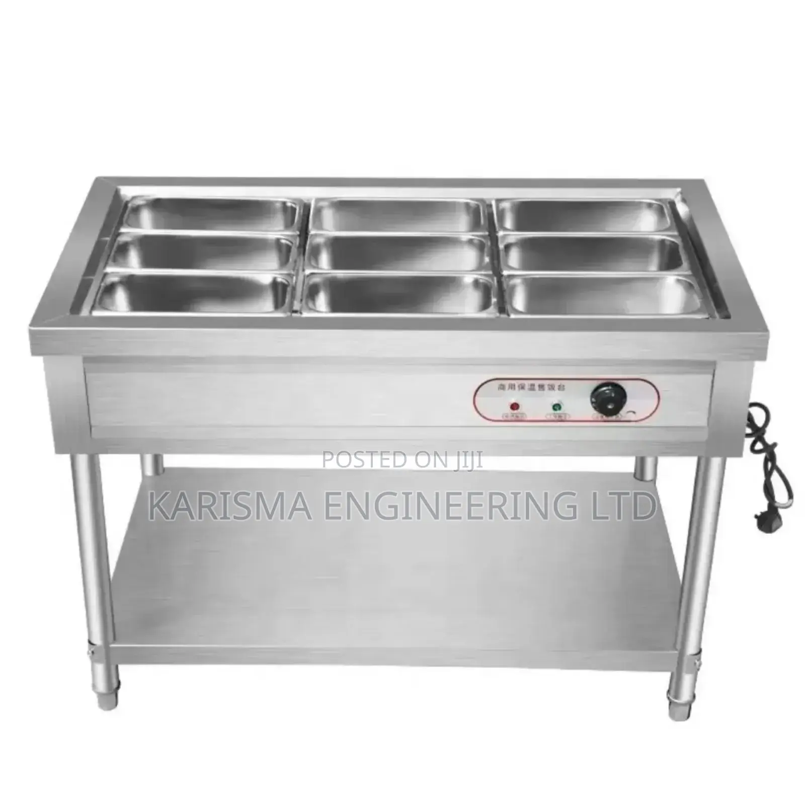 Stainless Steel Fabricated Food Warmer 3 Inserts