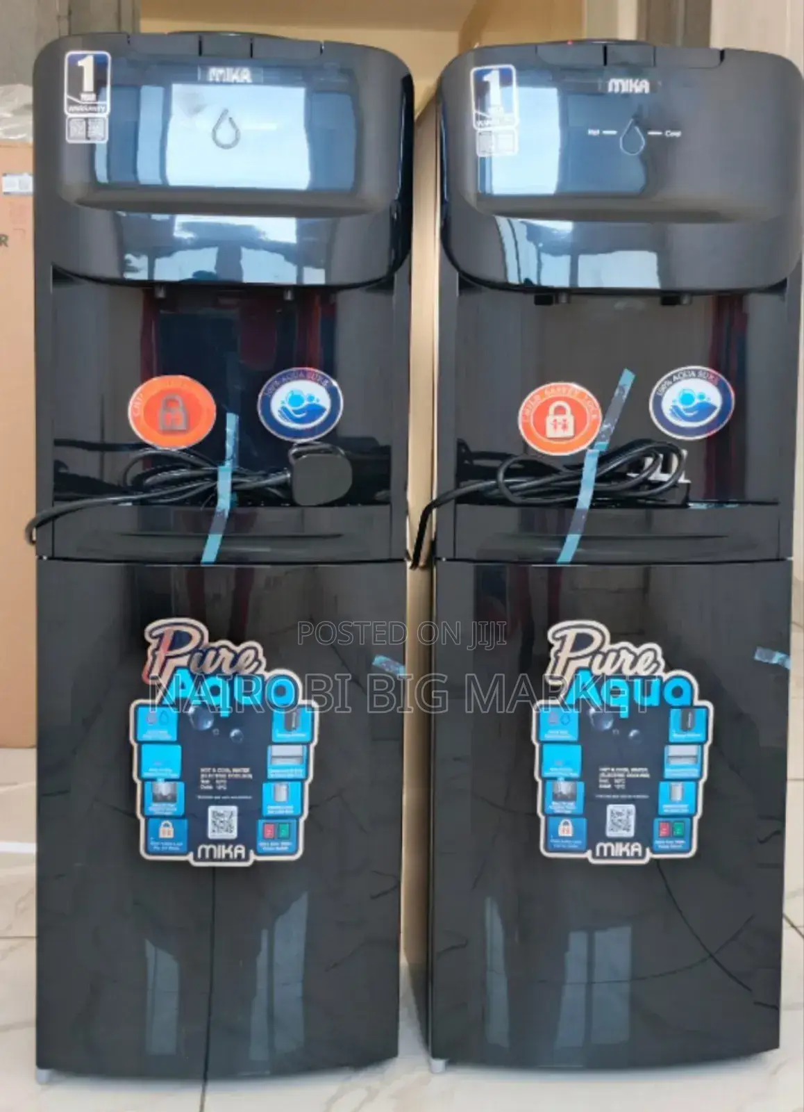 Black Mika Free Standing Hot and Cold Water Dispenser