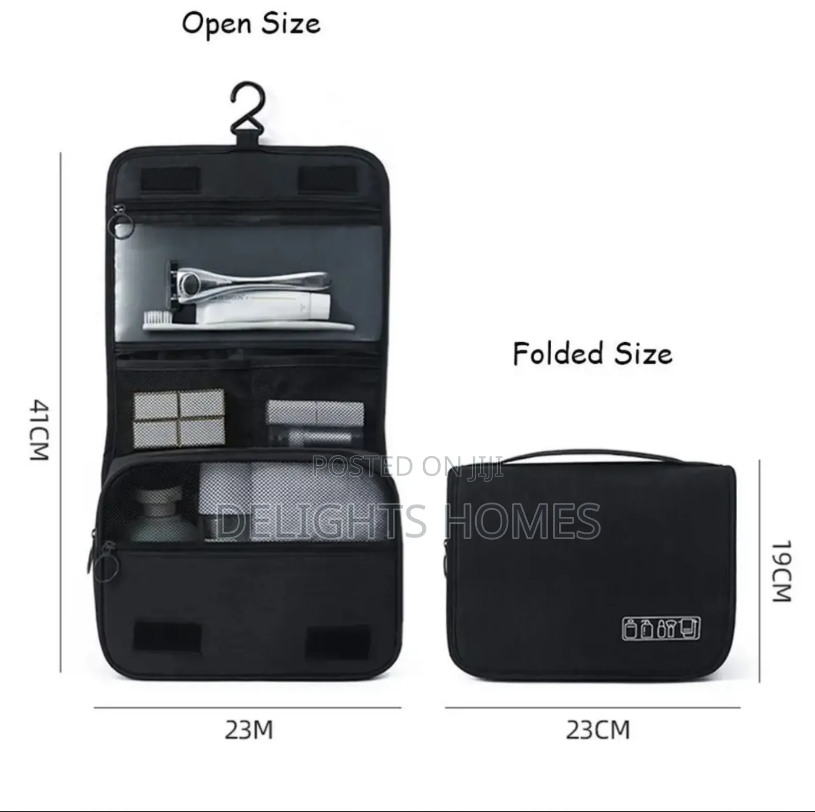 Portable Cosmetic Makeup Toiletry Bags With Hooks-Car
