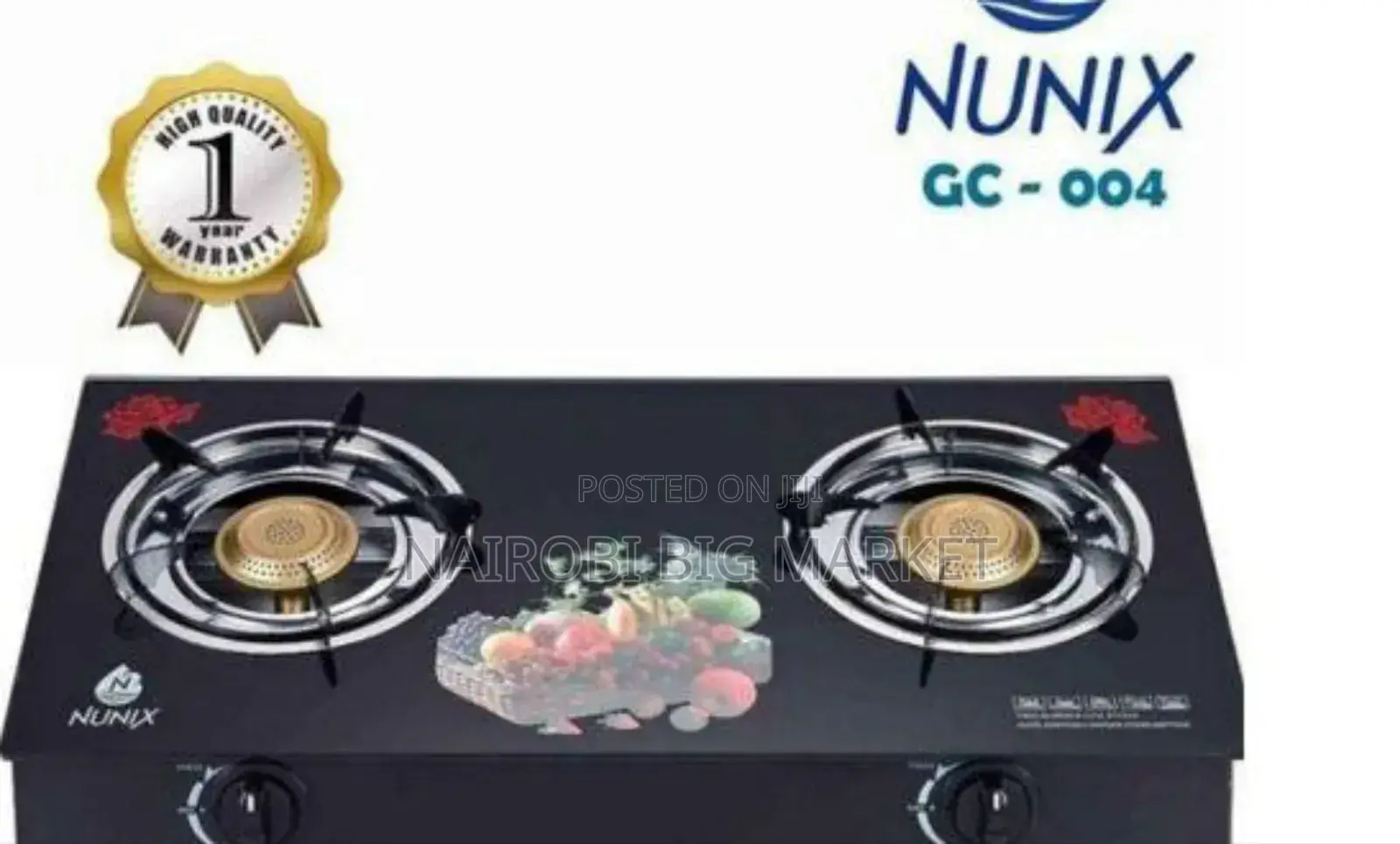 Nunix 2 Burner Glass Table Cooker T-6