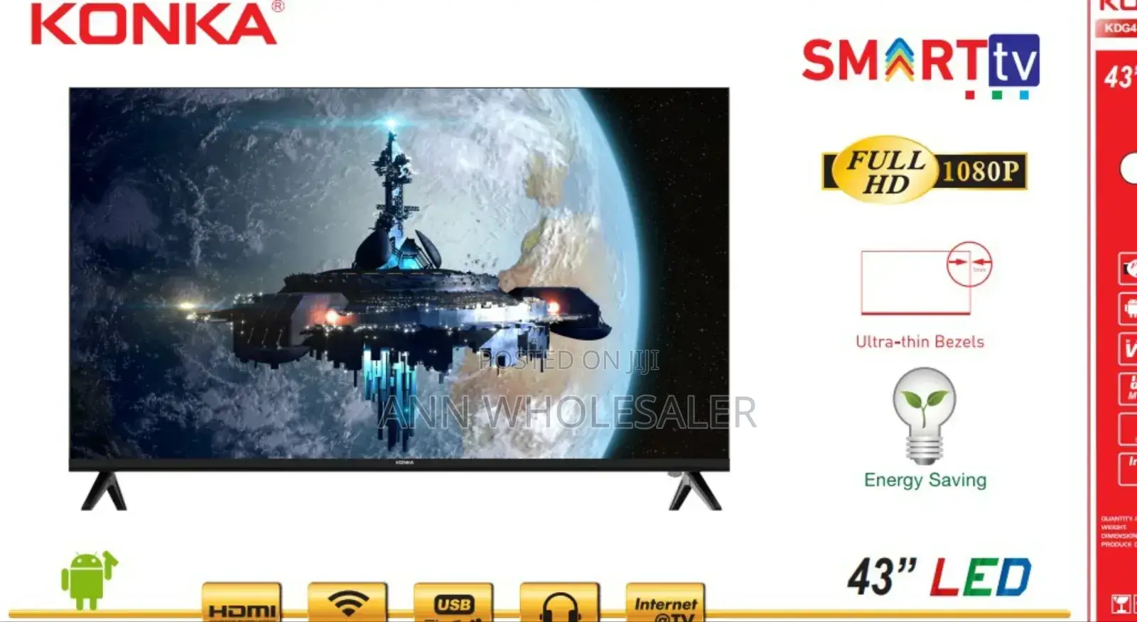 Full HD 43 Inch Konka Framelesss
