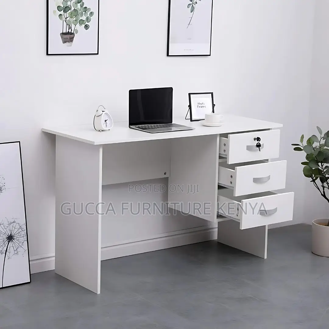 Office Tables:1.2 Meters White Wooden Study Computer Desk