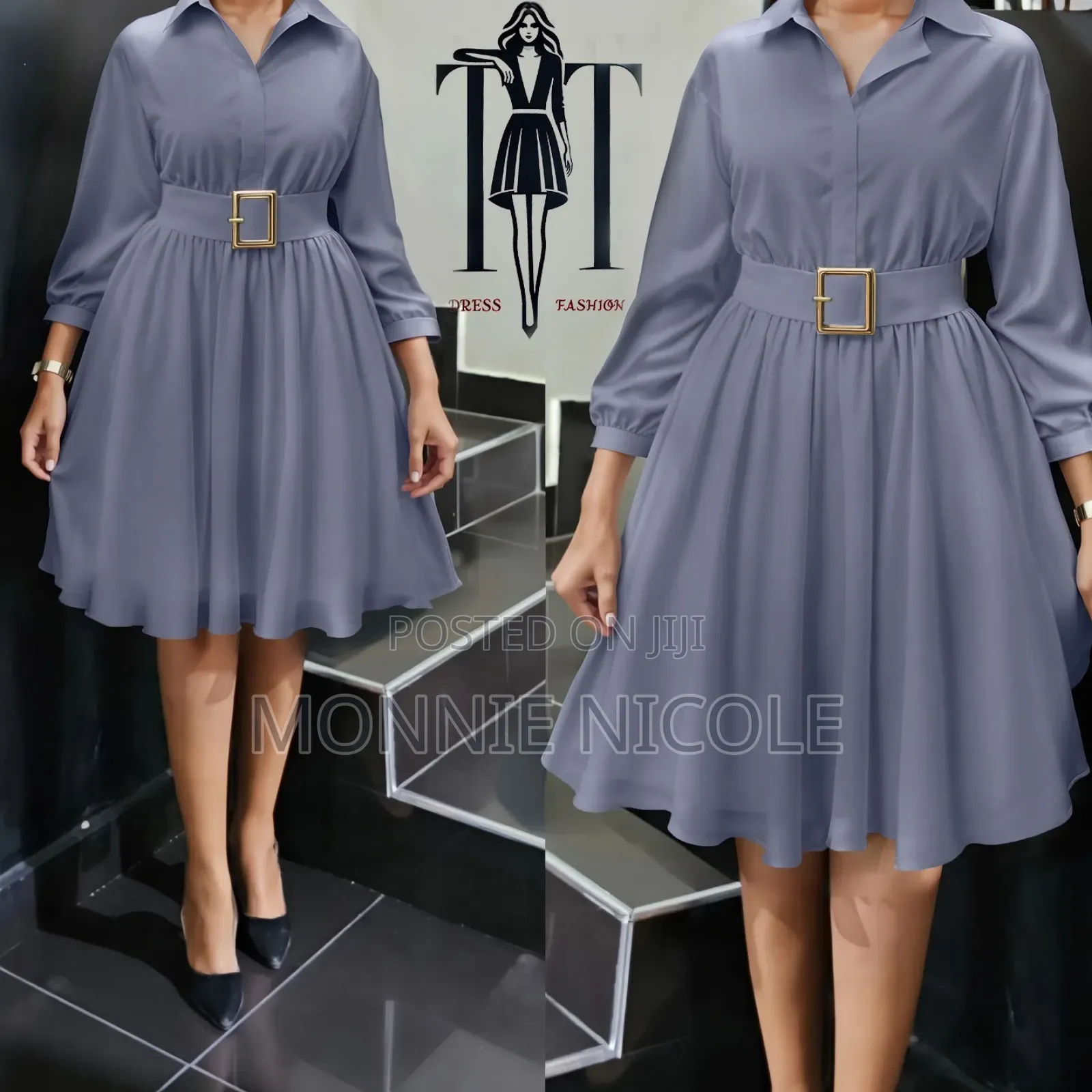 Navy .Blue Shirt Dress/ a Line Dresses