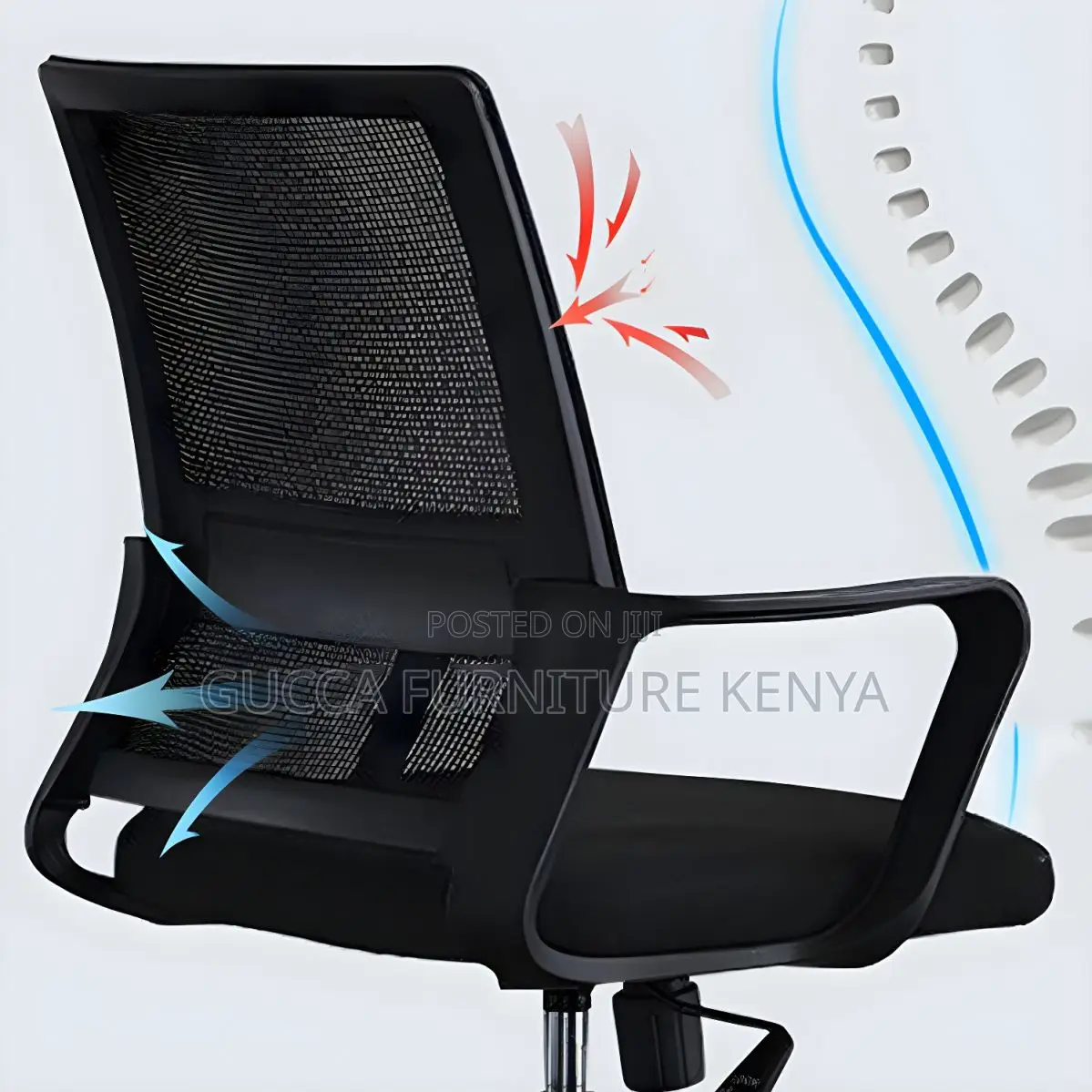 Office Chairs: Modern Mid-Back Captain Mesh Task Chair