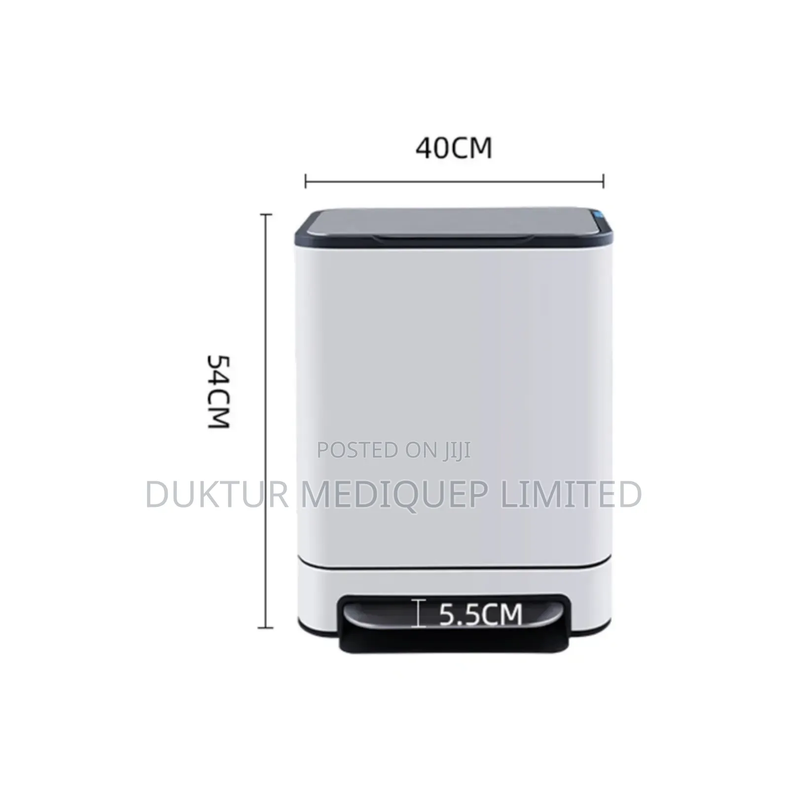 Stainless Steel & ABS Dustbin 40 Lit 400x270x640cm