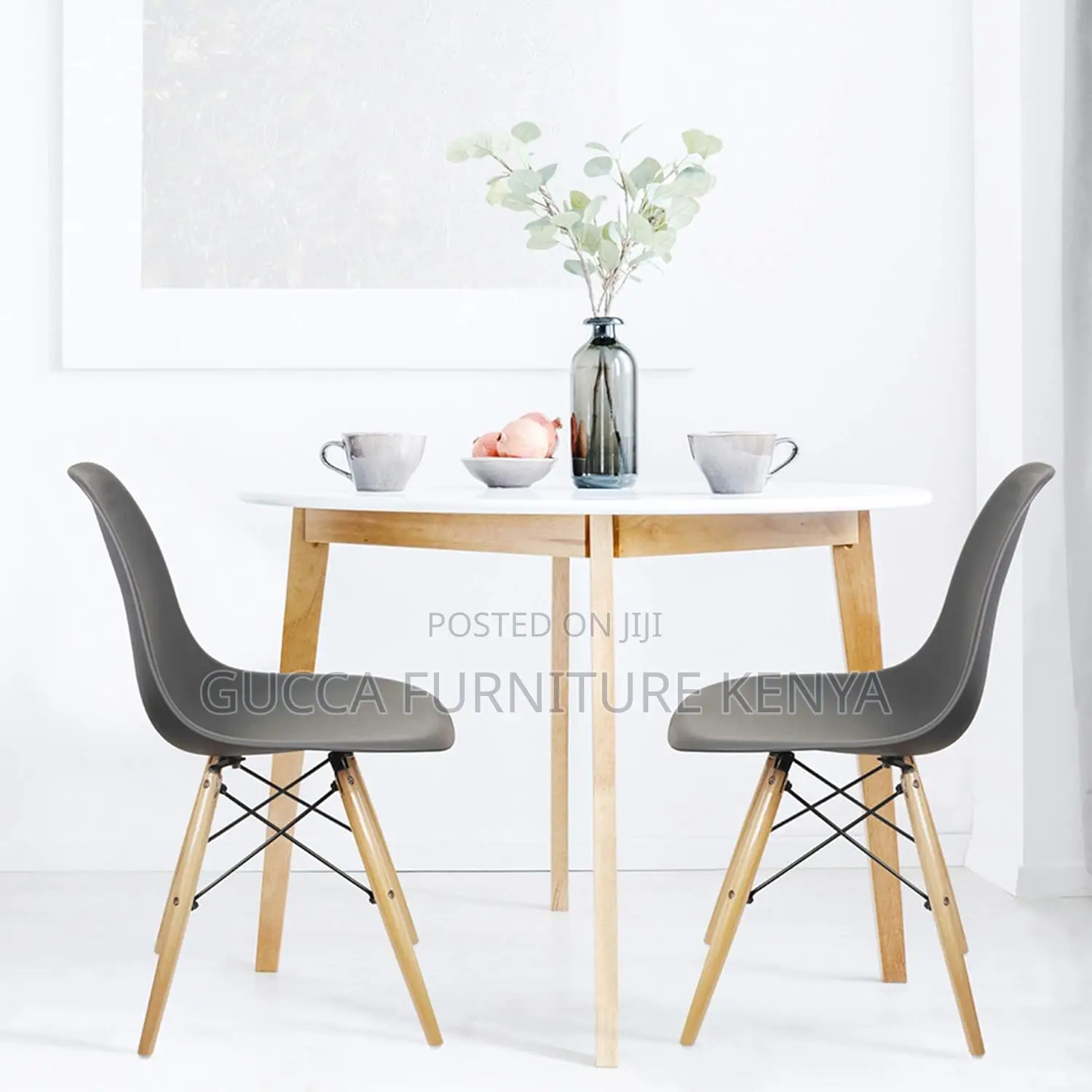 Home Chairs: Eames Black Contemporary Armless Dining Chair