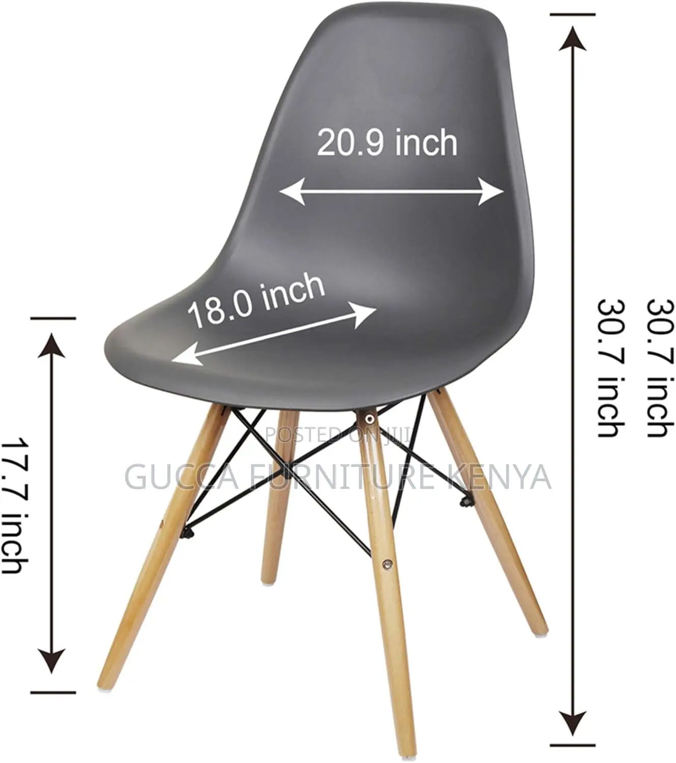 Home Chairs: Eames Black Contemporary Armless Dining Chair