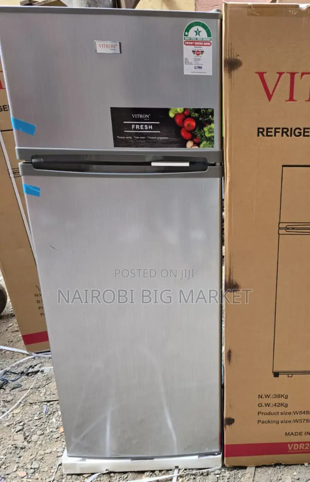 Vitron VDR208DS 208 Litres Double Door Fridge - Silver VT/2