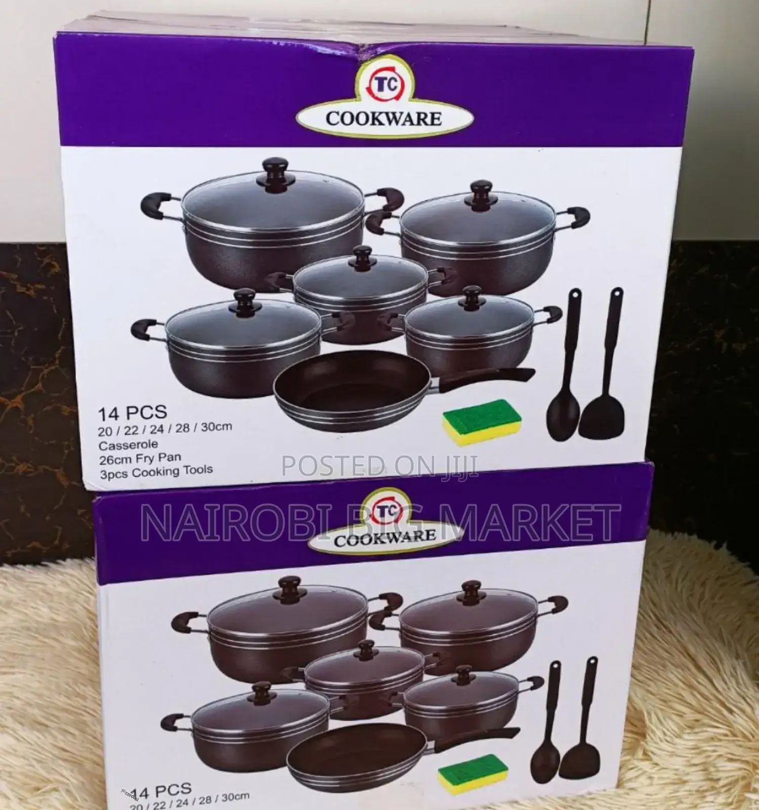 TC 14 Pieces Non-Stick Black Coated/Sufuria T/14