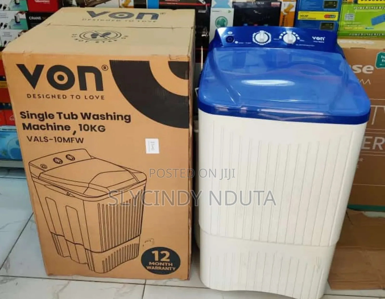 Von Washing Machine Single Tub 10kg