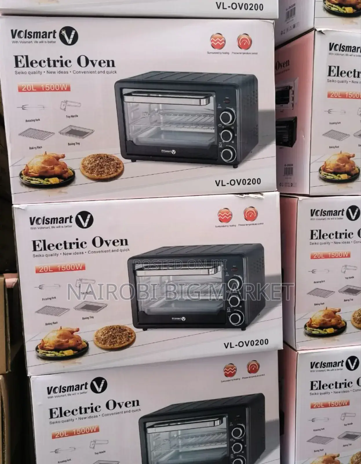 Black Electric Volsmart Oven VD-5
