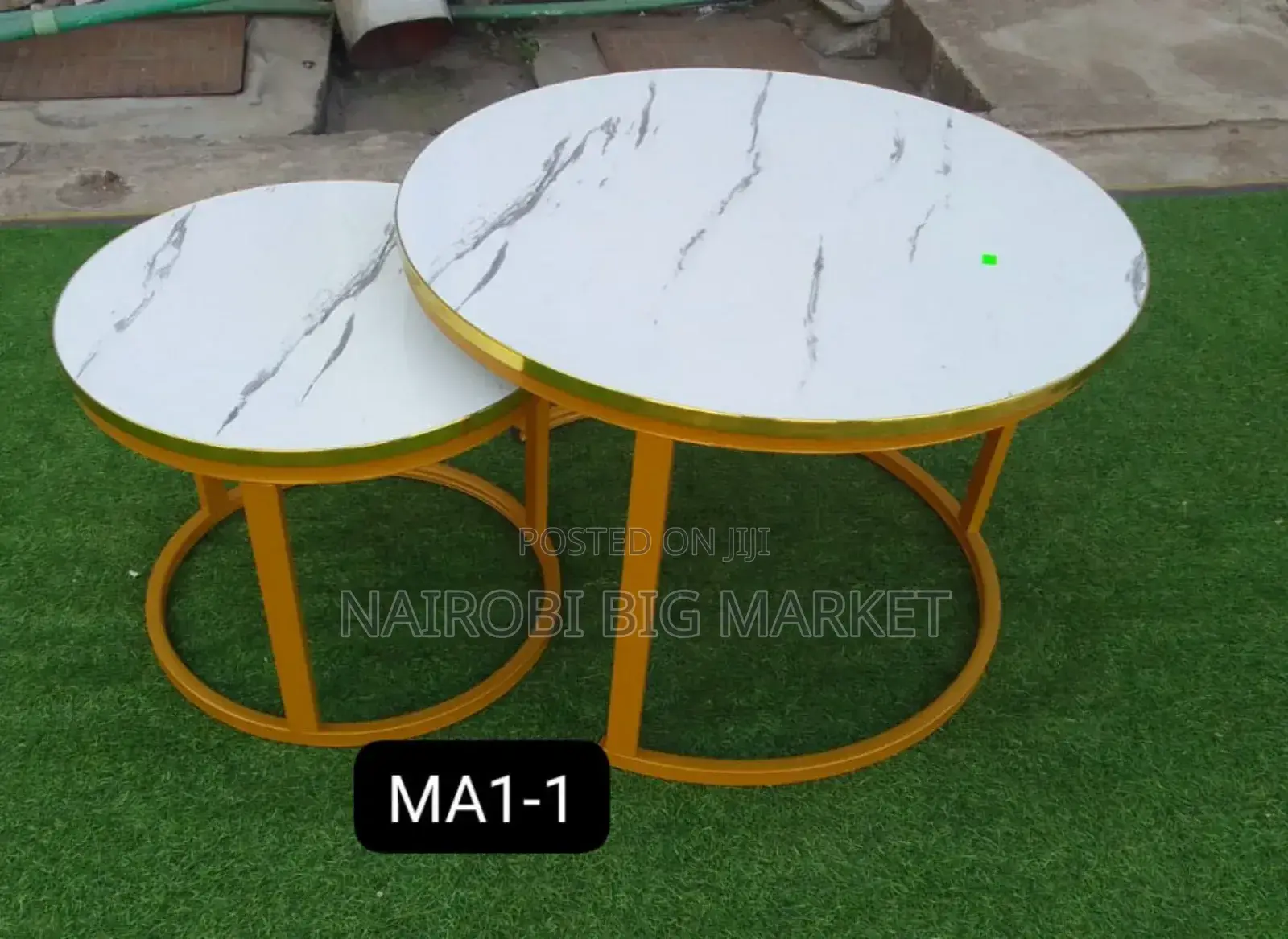 WHITE Nesting Coffee Table Marble Effect MD-09