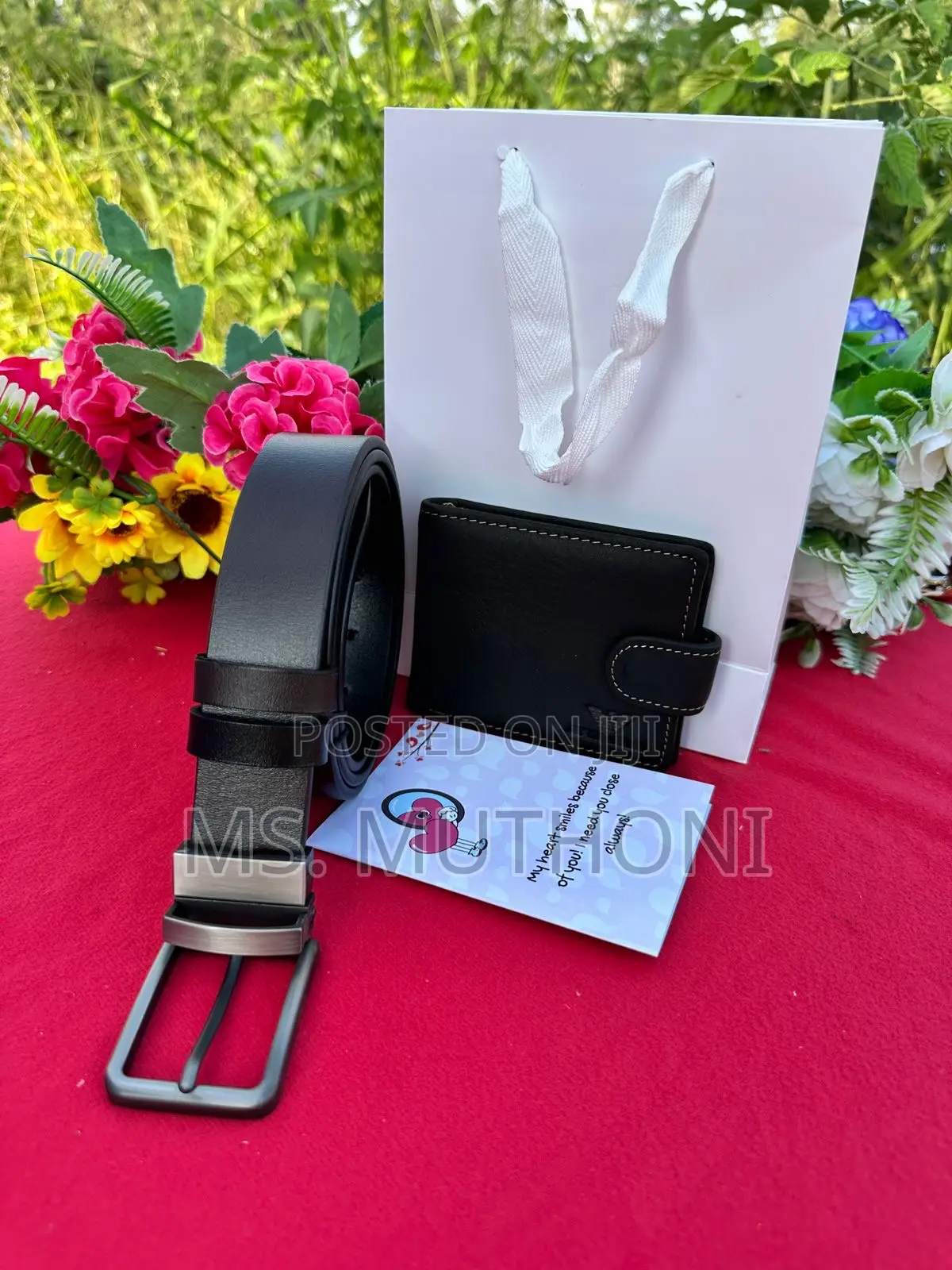 MEN VALENTINES Gift Set (Belt/Wallet/Card)