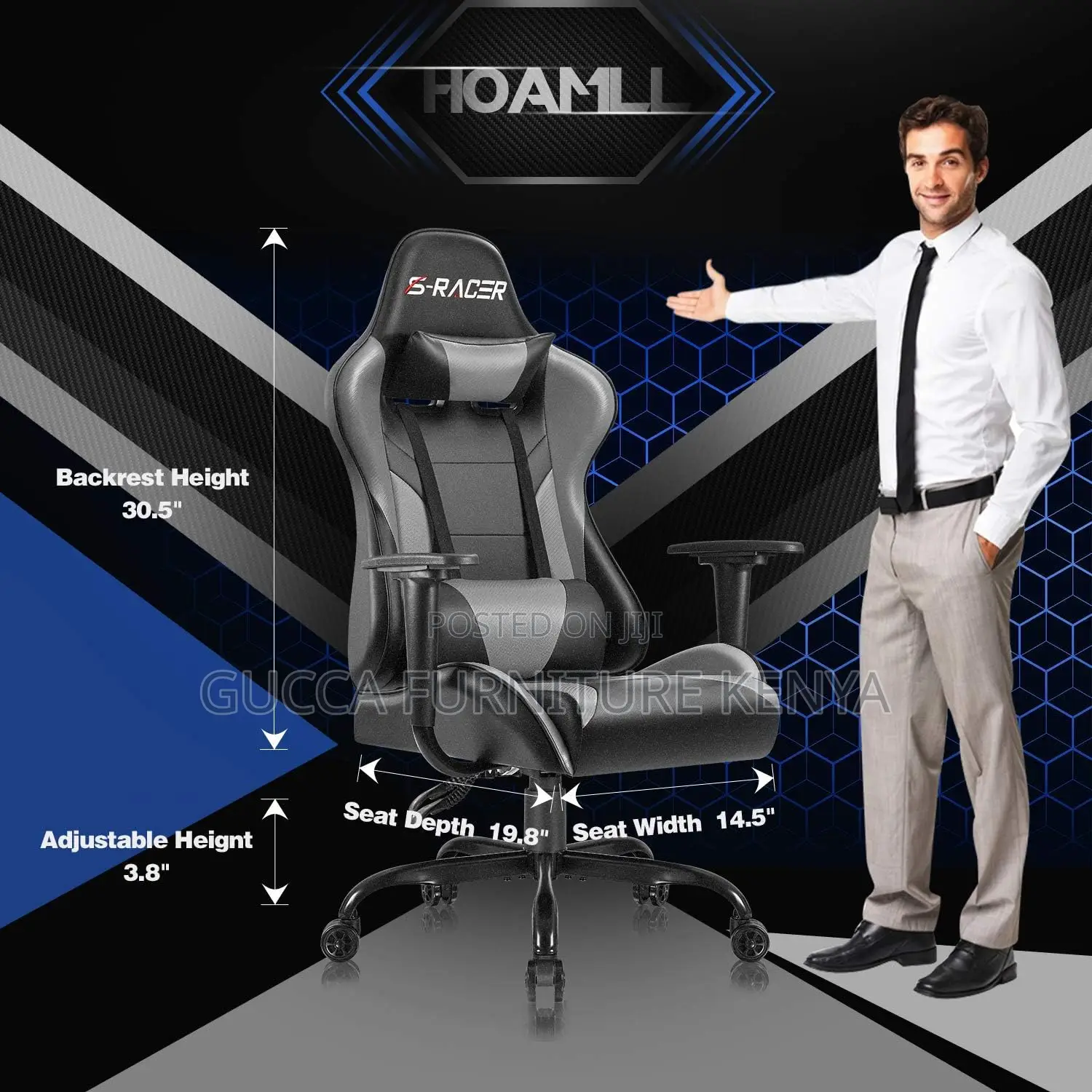 Office Chairs: Ergonomic High Back Racing Desk Gamer Chair