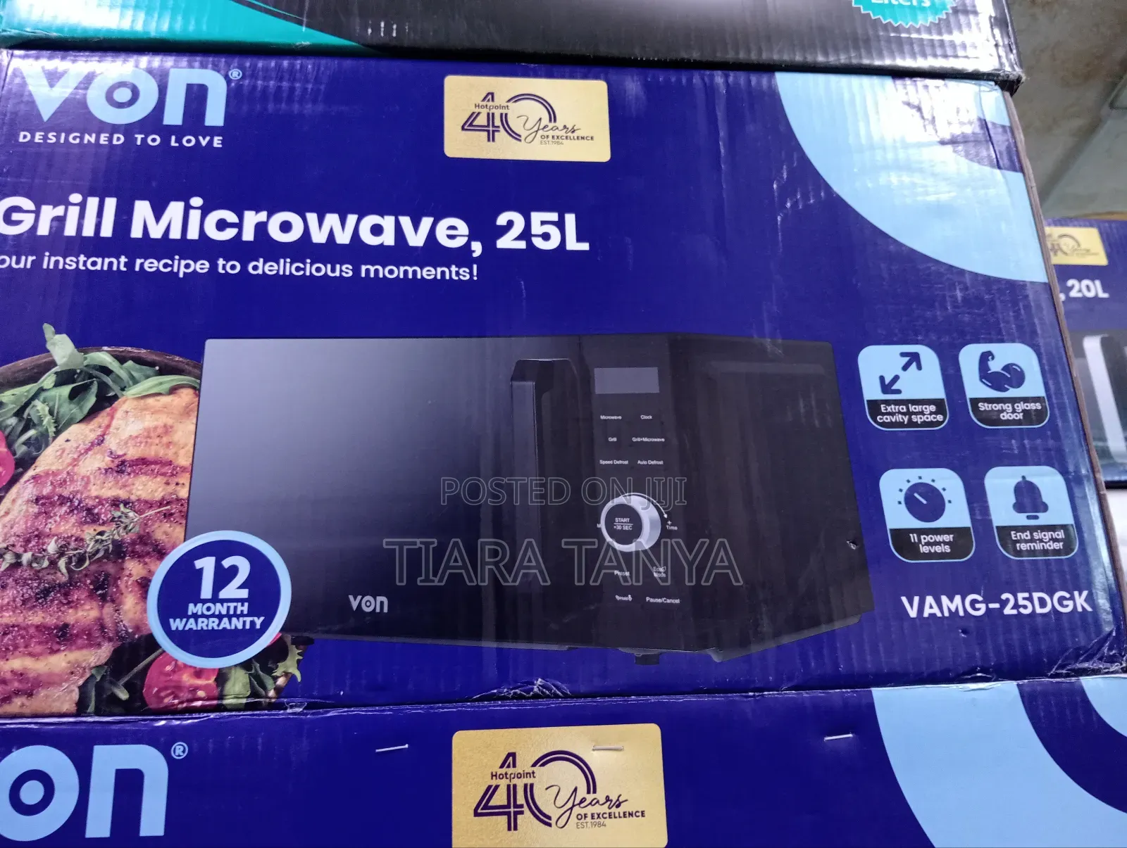 Von VAMG-25DGK Digital Microwave Oven Grill 25L – Black