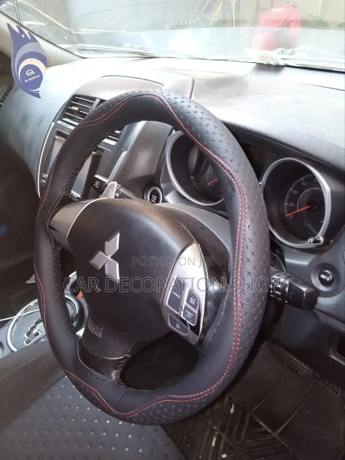 Car Steering Fitted With Leather Stitching Cover