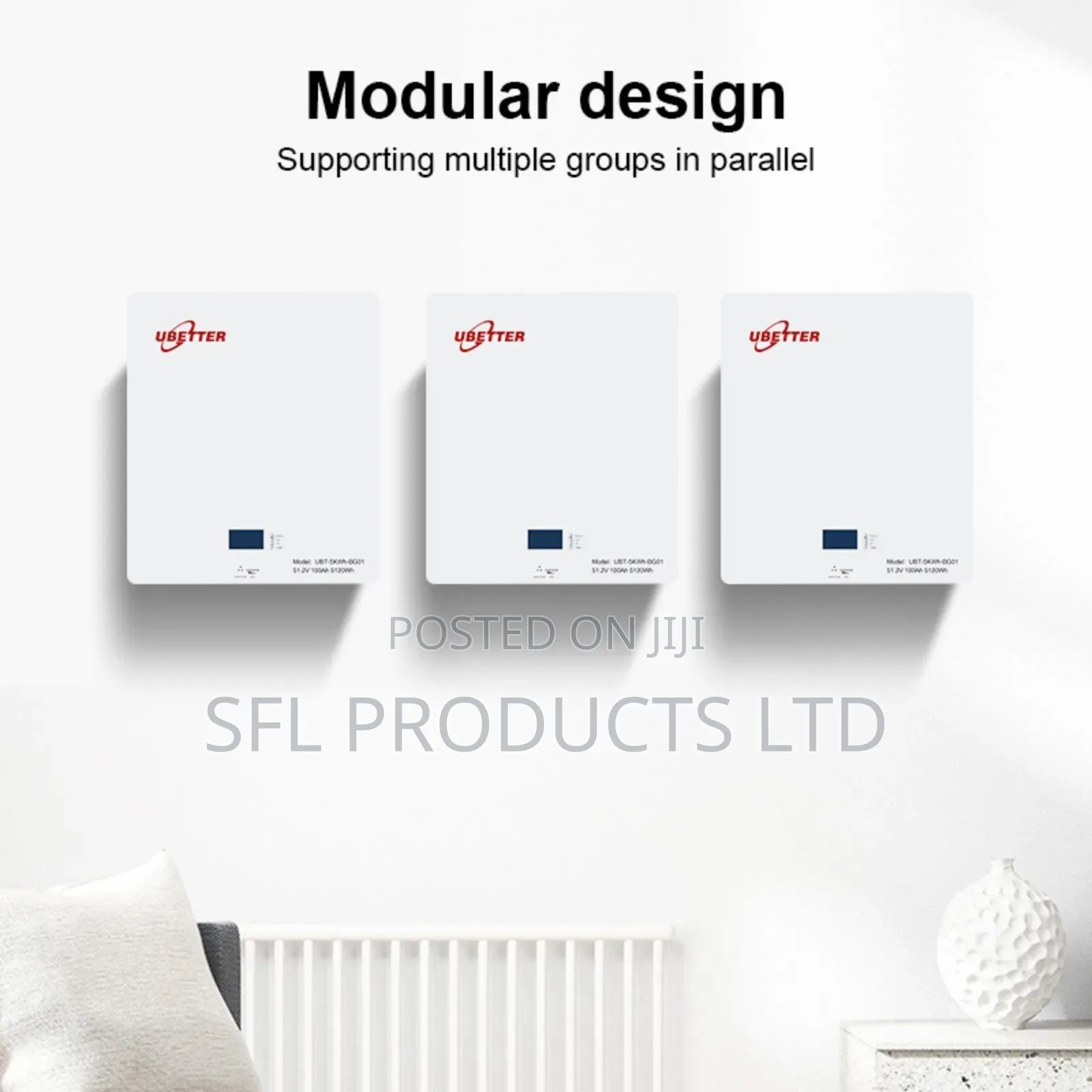 Solar Rechargeable Wall Mount Battery 100ah 5.12kwh
