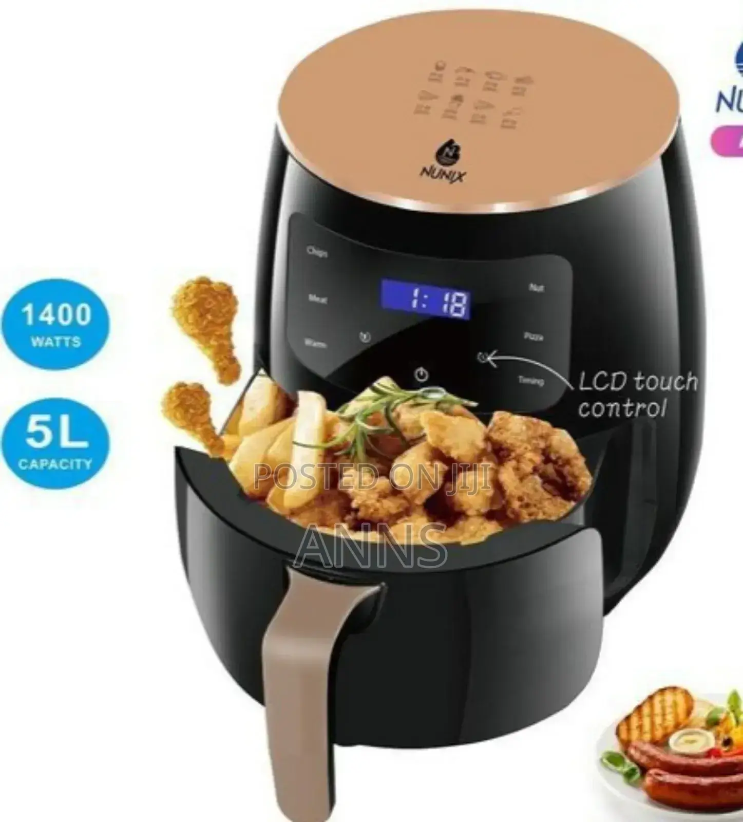 Nunix 5L Air Fryer~ 1400watts - Energy Saver