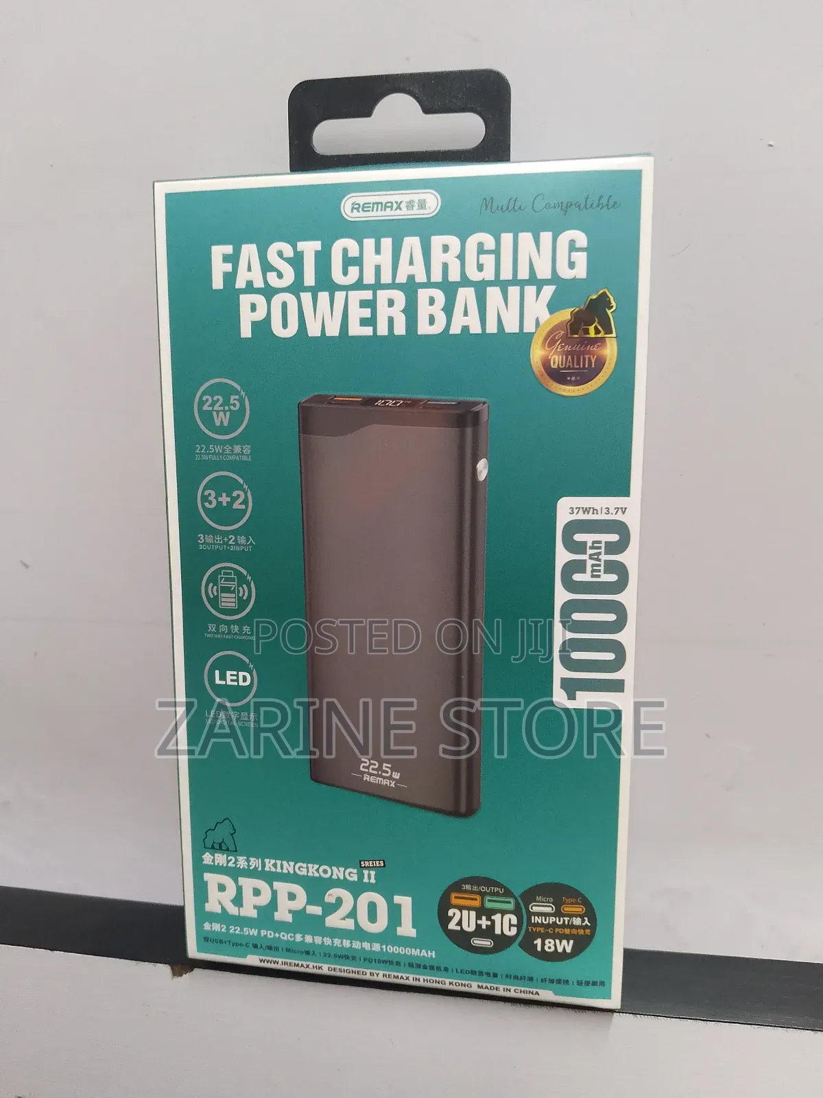Portable Fast Charging Power Bank With LED Digital Screen