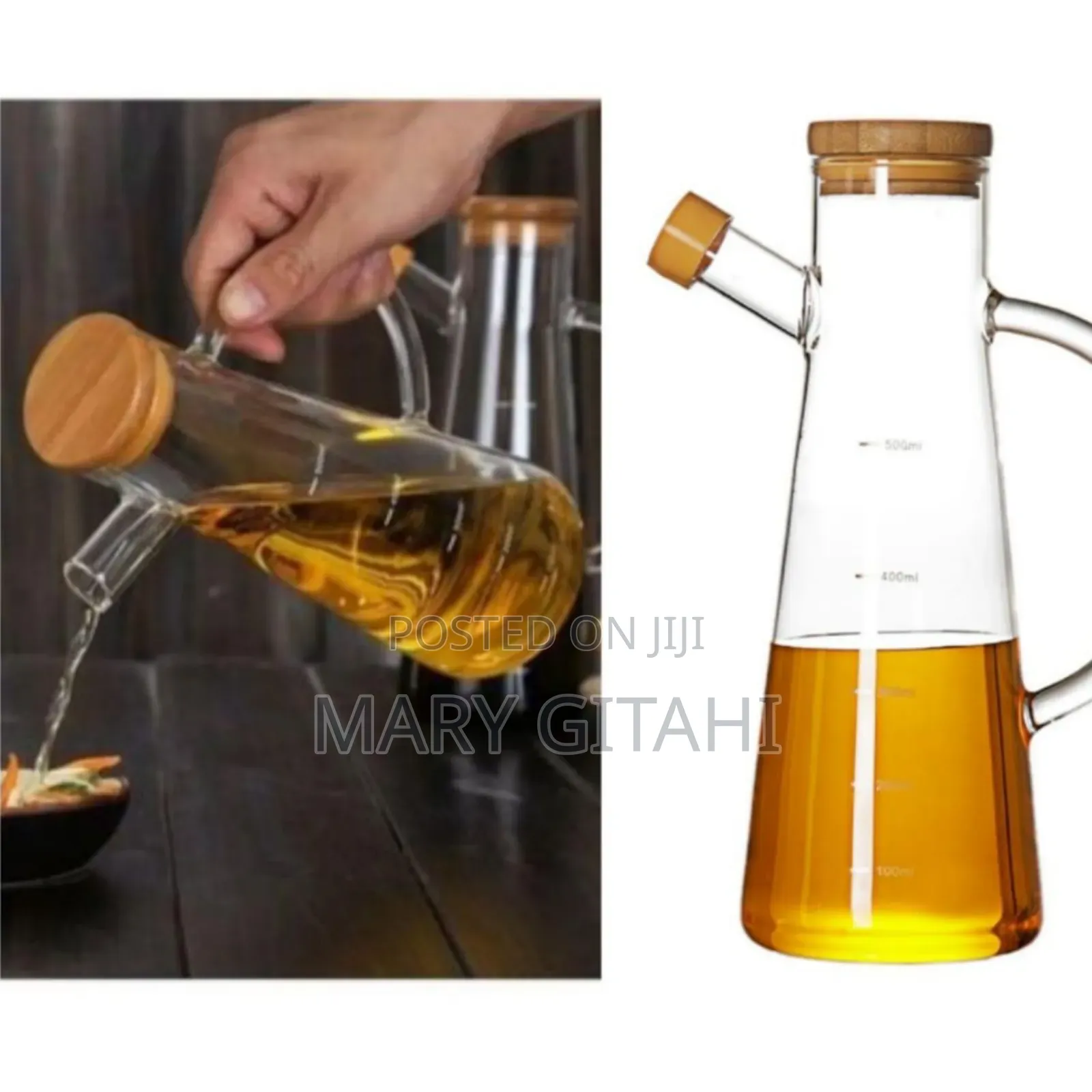 580ml Glass Olive Oil Vinegar Pot Oil Dispenser Jar at 