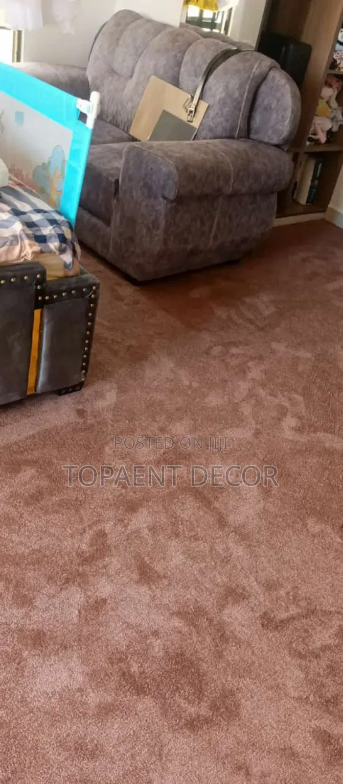 Living Room Easy to Clean Wall to Wall Brown Carpet