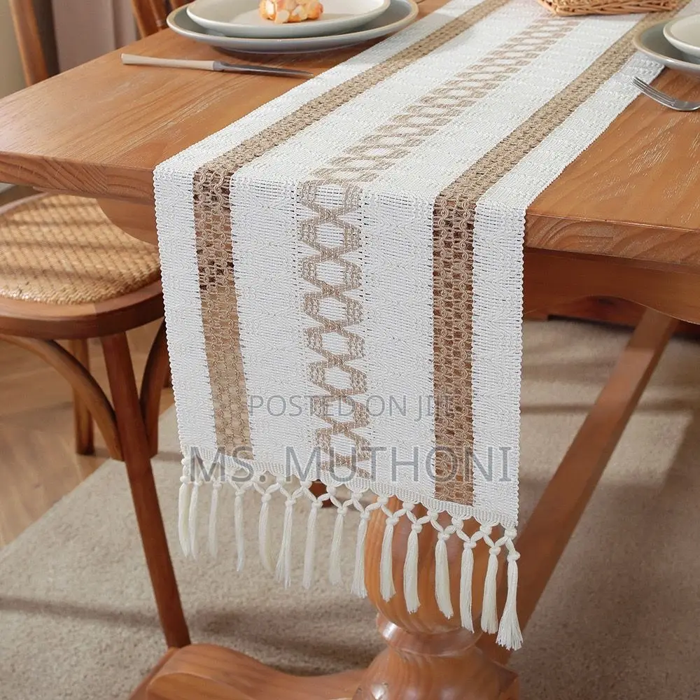 *Farmhouse /Boho Linen Table Runner