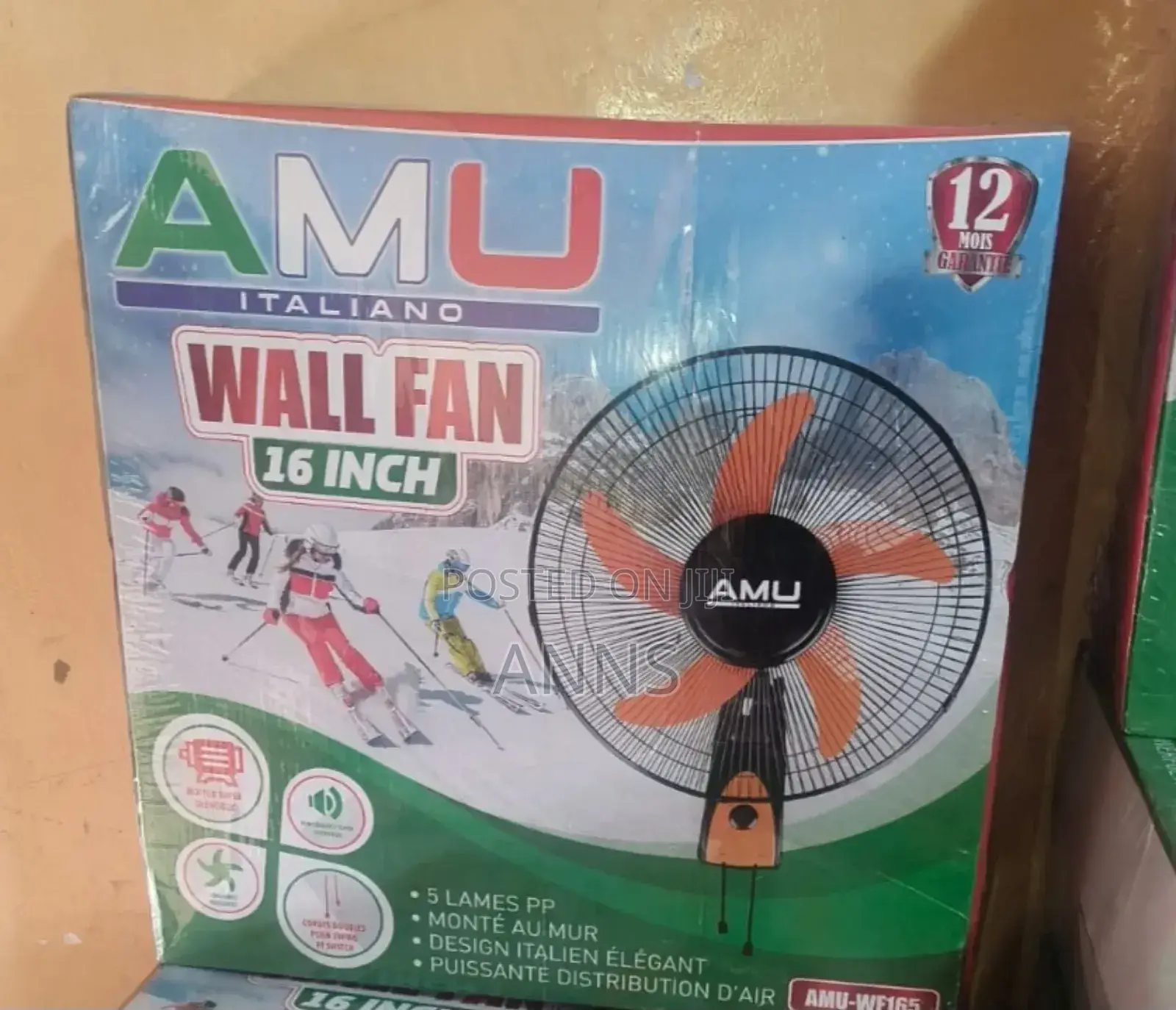 Amu 16" 5 Blade Wall Fan