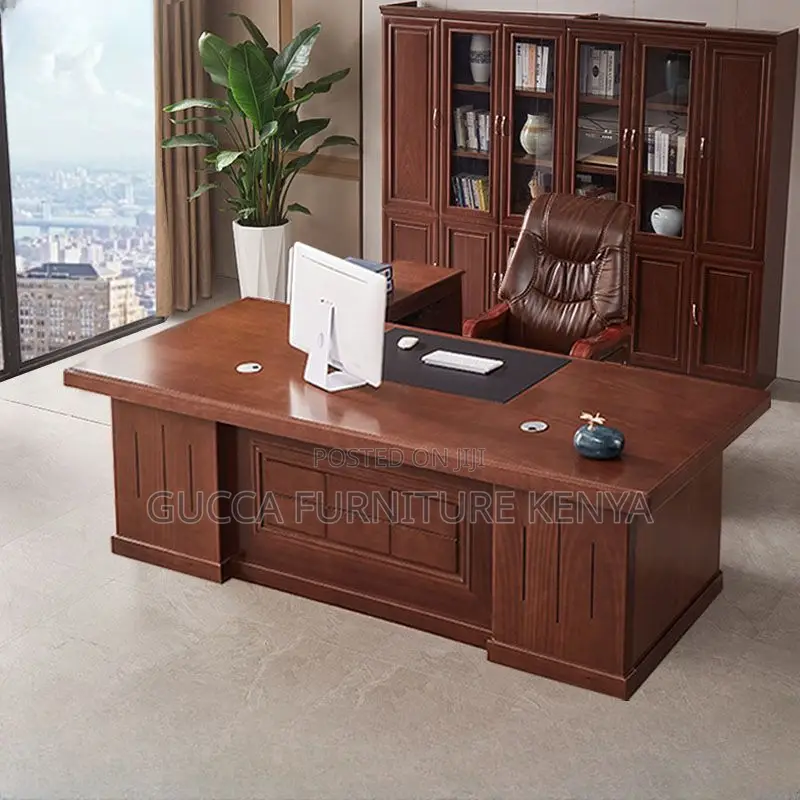 Office Tables:160cm Executive Timber Chestnut Office Desk