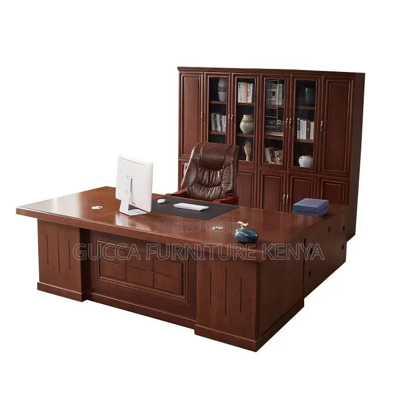 Office Tables:160cm Executive Timber Chestnut Office Desk