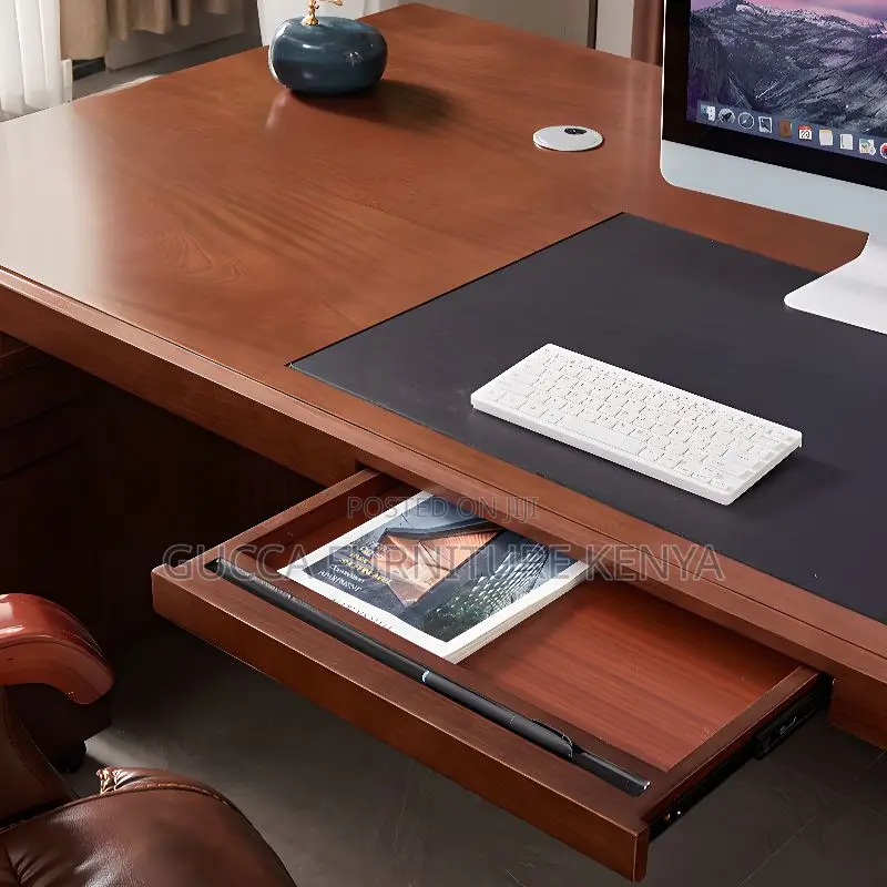 Office Tables:160cm Executive Timber Chestnut Office Desk