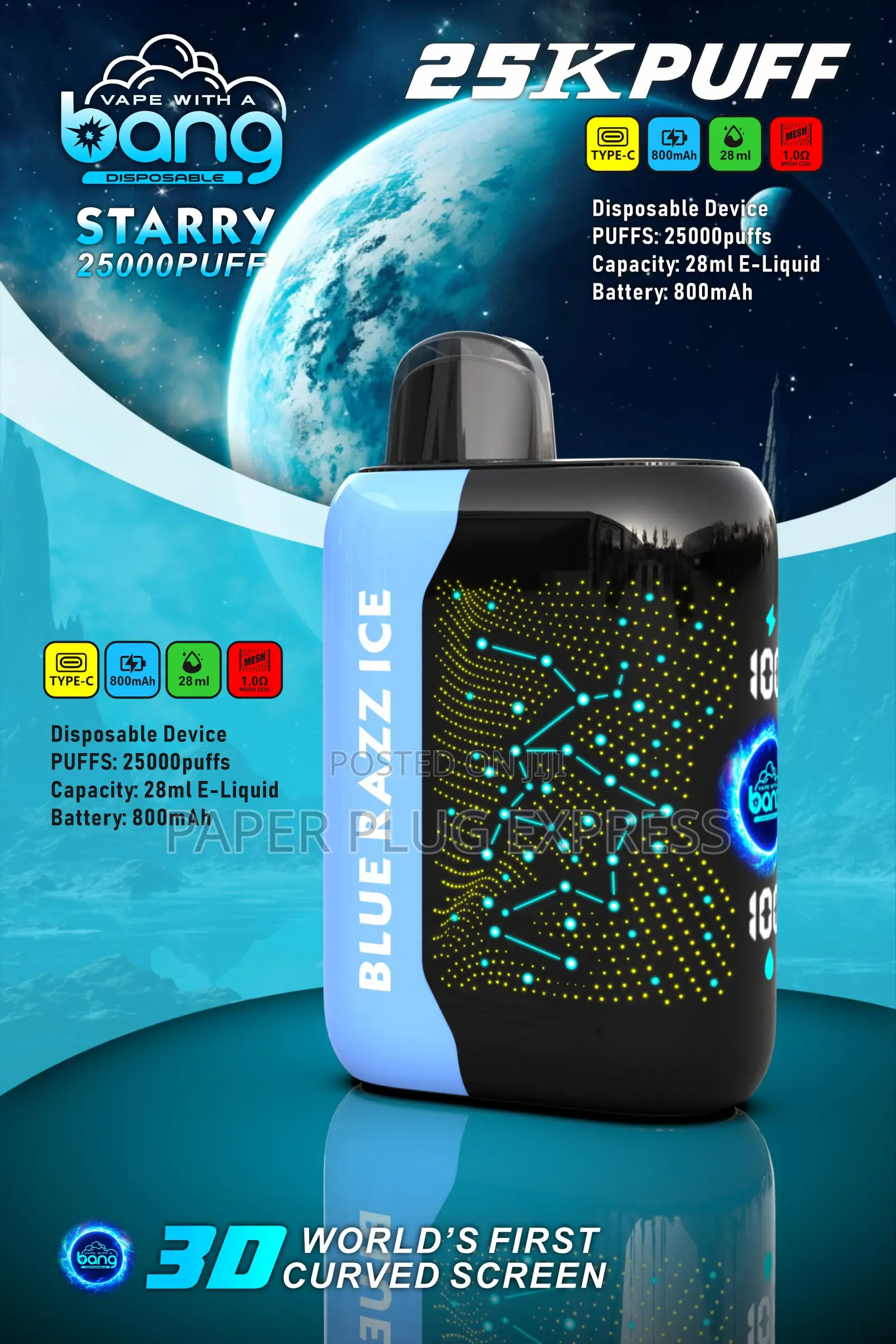 Bang Starry Galaxy 25000: Puffs Disposable Vape Pod