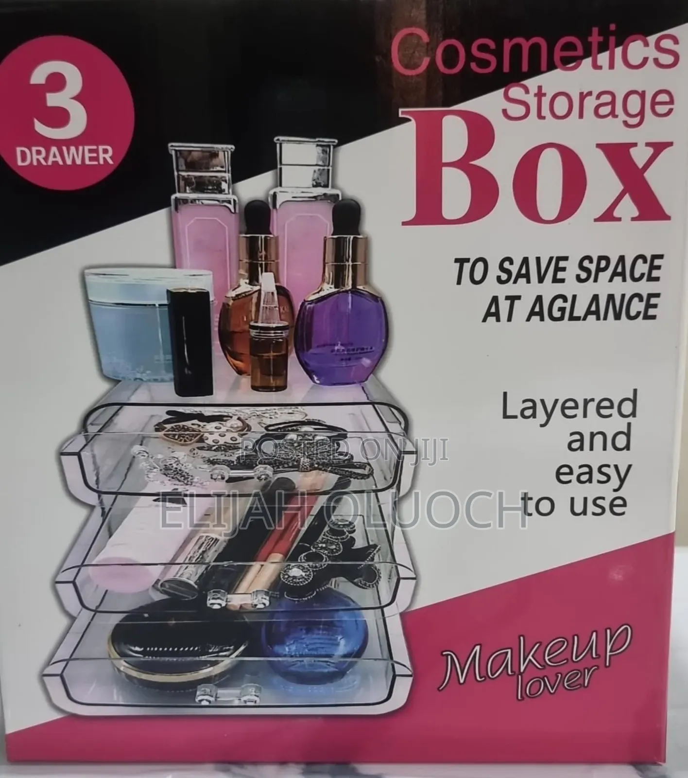 3 Drawer Clear Acrylic Cosmetics Storage Box